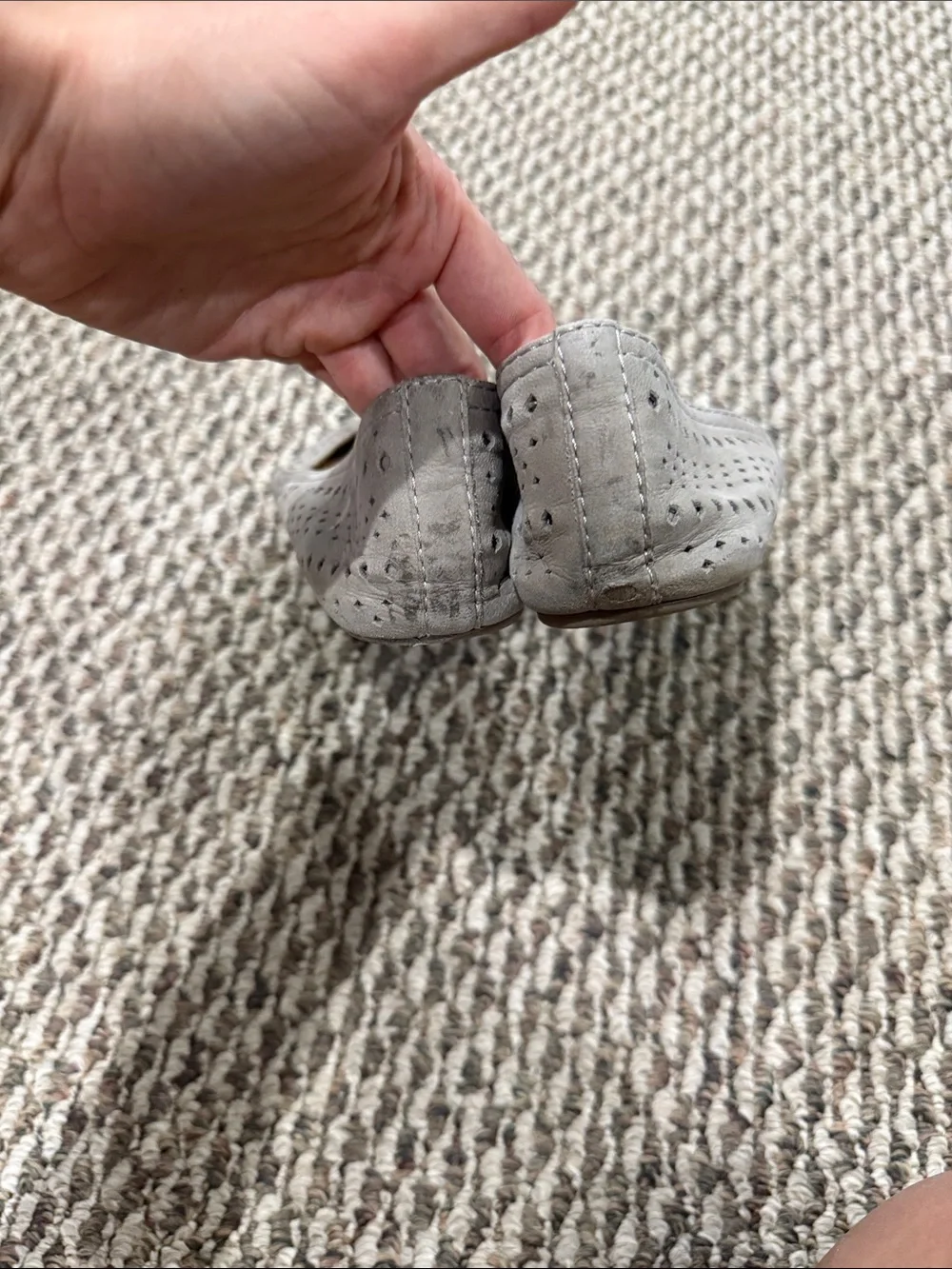 Lucky Brand Light Gray Perforated Ballet Flats